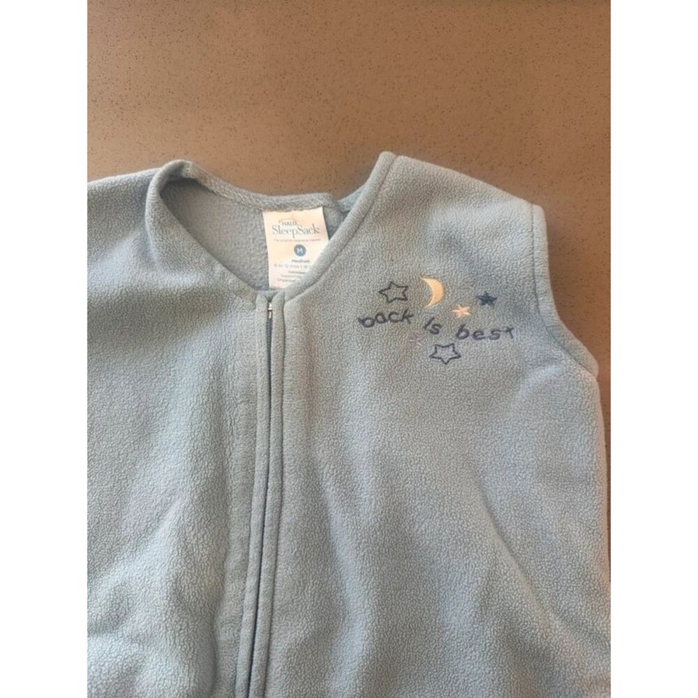 Halo Sleepsack Light blue front zip fleece Size Medium - Picture 3 of 3